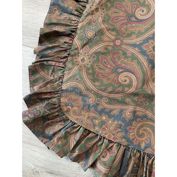 Vtg Pr Ralph Lauren Brianna Paisley Set of 2 KING Ruffled Pillow Shams - Picture 5 of 9